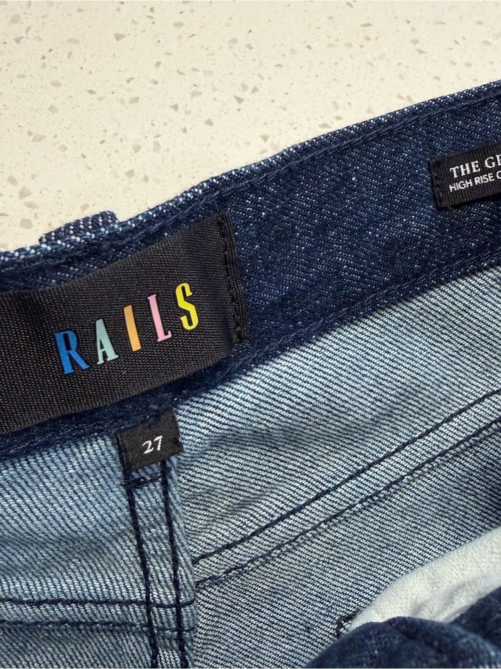 Rails Getty Crop Jeans Indigo Patchwork Wide Leg Raw Hem Womens 27 NWT - Picture 4 of 15